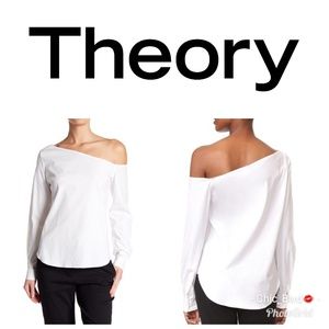 🆕️🔥Theory Ulrika Off The Shoulder Dress Shirt